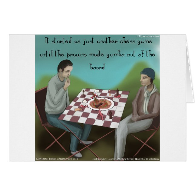 Cajun Chess Funny Cartoon (Voorkant Horizontaal)