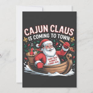 Cajun Clause komt naar de stad Kerst Krampus  Feestdagenkaart