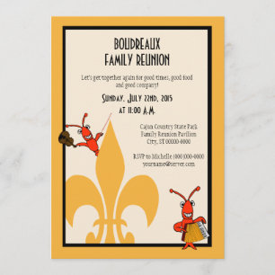 Cajun Crawfish Fleur de Lis Family Reunion Kaart