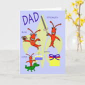 Cajun Crawfish Happy Birthday Dad Kaart (Gele Bloem)