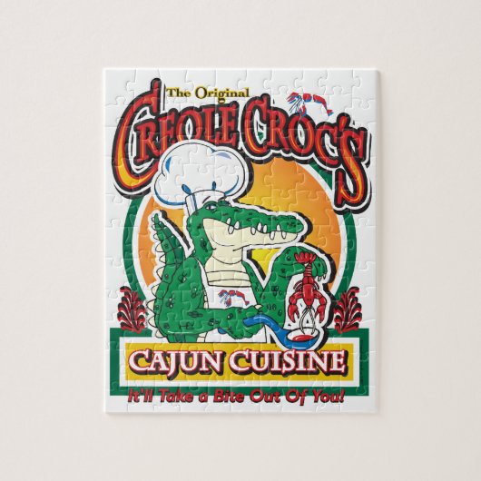 Cajun Creole Mardi Gras Crocodile Legpuzzel (Verticaal)