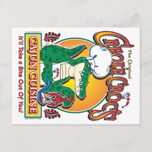 Cajun Crocs Ceole Cuisine Briefkaart