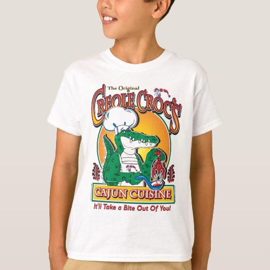 Cajun Crocs Ceole Cuisine T-shirt (Voorkant)