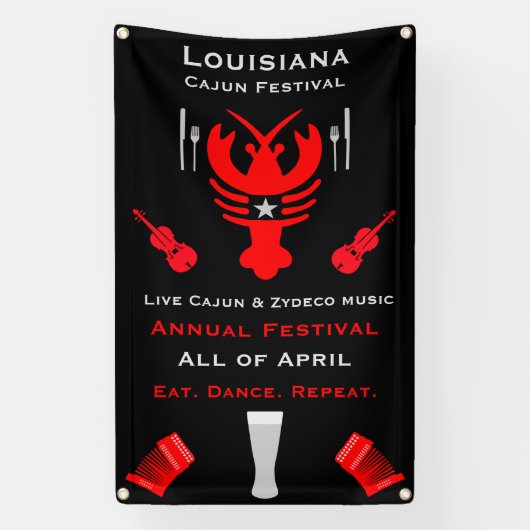 Cajun Festival Event Promotion Spandoek (Verticaal)