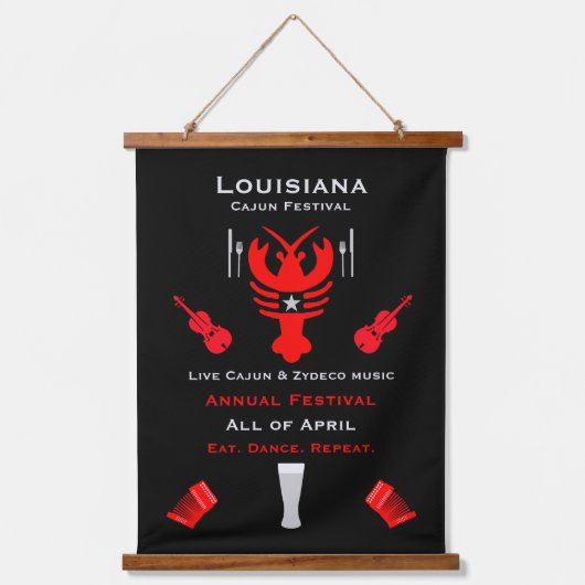 Cajun Festival Promotion Hangend Wandkleed (Voorkant)