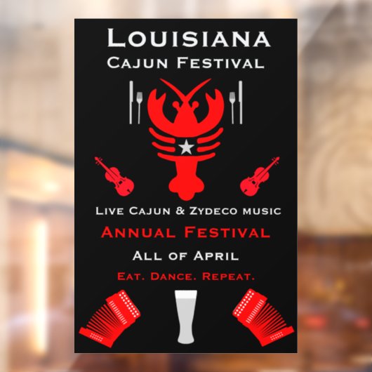 Cajun Festival Promotion Raamsticker (Vel 2)