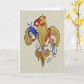 Cajun Fleur de lis Kaart (Gele Bloem)