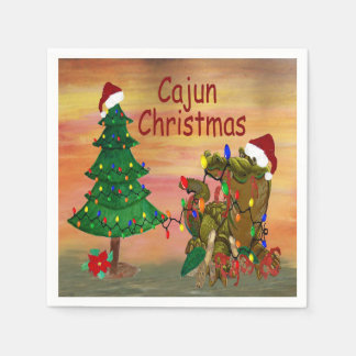 Cajun Kerst op de bayou feest servetten