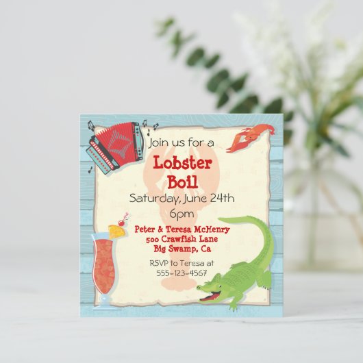 Cajun kreeft Boil Party uitnodiging (Staand voorkant)