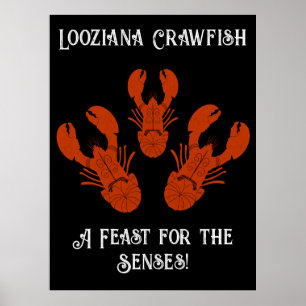 Cajun Louisiana-Crawfish Feest Poster