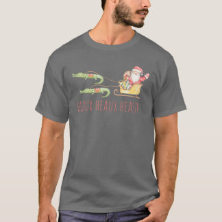 Cajun Santa Alligator Heaux Heaux Kerstaux T-shirt