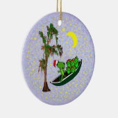 Cajun Santa Alligator kerstversiering Keramisch Ornament (Rechts)
