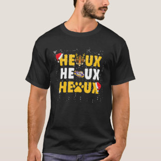 Cajun Santa Tigers Heaux Heaux Heaux met Kerstmis  T-shirt
