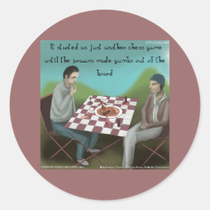 Cajun Schaken Grappige Cartoon Ronde Sticker