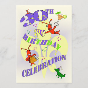 Cajun Thmed 30th Birthday Party Invitation Kaart