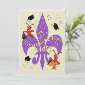 Cajun ThMED Afstuderen Invitation Kaart (Staand voorkant)