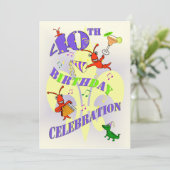 Cajun Threater 40th Birthday Party Invitation Kaart (Staand voorkant)