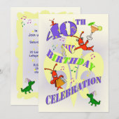 Cajun Threater 40th Birthday Party Invitation Kaart (Voorkant / Achterkant)