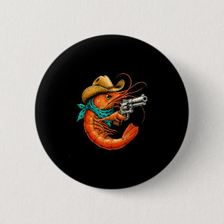 Cajun zeevruchten grappige garnalen  ronde button 5,7 cm