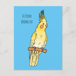 Cakatielvogelafbeelding cartoon briefkaart