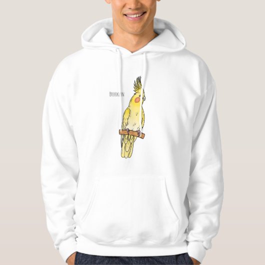 Cakatielvogelafbeelding cartoon hoodie (Voorkant)