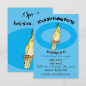 Cakatielvogelafbeelding cartoon kaart (Voorkant / Achterkant)