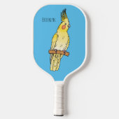 Cakatielvogelafbeelding cartoon pickleball paddle (Achterkant)
