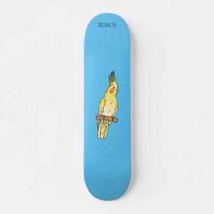 Cakatielvogelafbeelding cartoon skateboard