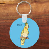 Cakatielvogelafbeelding cartoon sleutelhanger (Voorkant)