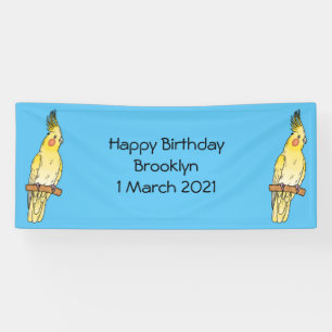 Cakatielvogelafbeelding cartoon spandoek