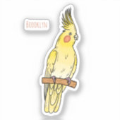Cakatielvogelafbeelding cartoon sticker (Voorkant)