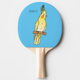 Cakatielvogelafbeelding cartoon tafeltennisbatje