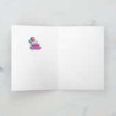 Cake-013 Magenta & Turquoise Kaart (Binnen)