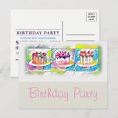 Cake Art Anniversaire Fête Invitation (Devant / Derrière)