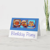 Cake Art Blue Anniversaire Fête Invitation (Devant)