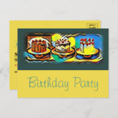 Cake Art Jazz Anniversaire Fête Invitation (Devant / Derrière)