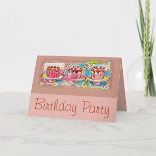 Cake Art Peach Birthday Party Invitation