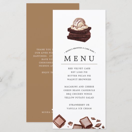 Cake Bake | Themagestartmenu Menu (Voorkant / Achterkant)