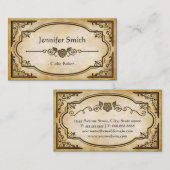 Cake Baker - Elegant  Antiek Visitekaartje (Voorkant / Achterkant)