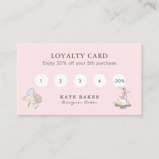Cake Baker Loyalty Rewards Promotionele QR-code Visitekaartje (Voorkant)