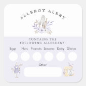 Cake Bakery Allergy Alert Ingrediënten Voedselveil Vierkante Sticker (Voorkant)