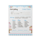 Cake Bakery Blue Bestelformulier Notitieblok (Gedraaid)