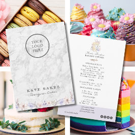 Cake Bakery Cafe Restaurant Marmer Menu Prijslijst