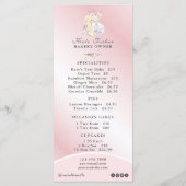 Cake Bakery Chef Blush Pink Cafe Prijslijst Menu (Achterkant)