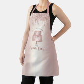 Cake Bakery Chef Roos Gold Glitter Drivers Script Schort (Insitu)
