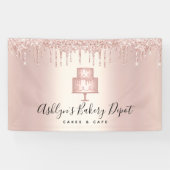 Cake Bakery Chef Roos Gold Glitter Drivers Script Spandoek (Horizontaal)