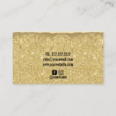 Cake Bakery Gold Drip Modern Glitter Visitekaartje (Achterkant)