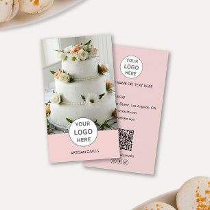 Cake Bakery Logo Foto Roze Zakkaartje Visitekaartje