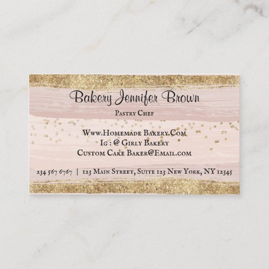 Cake Bakery Pastry Patisserie Visitekaartje (Achterkant)