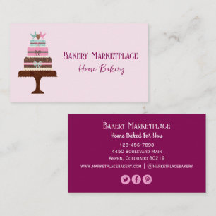 Cake Bakery Social Media Iconen Visitekaartje